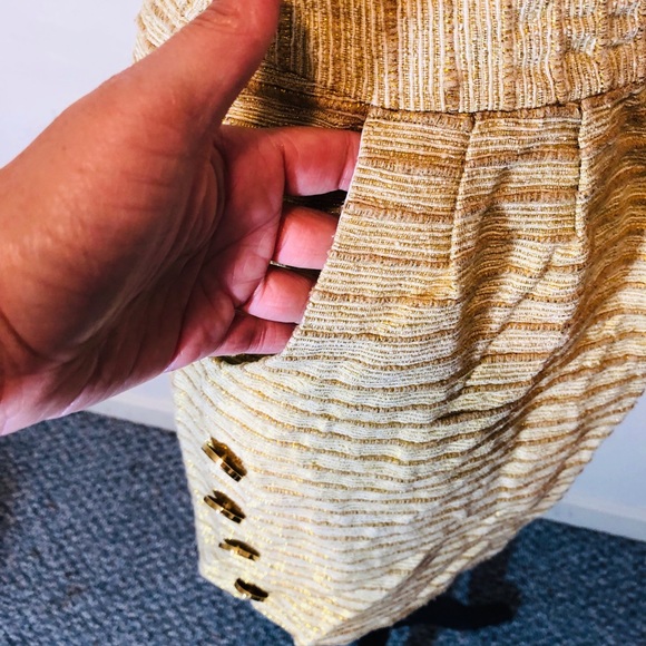 Leona by Lauren Leonarda skirt color gold. - Picture 4 of 8